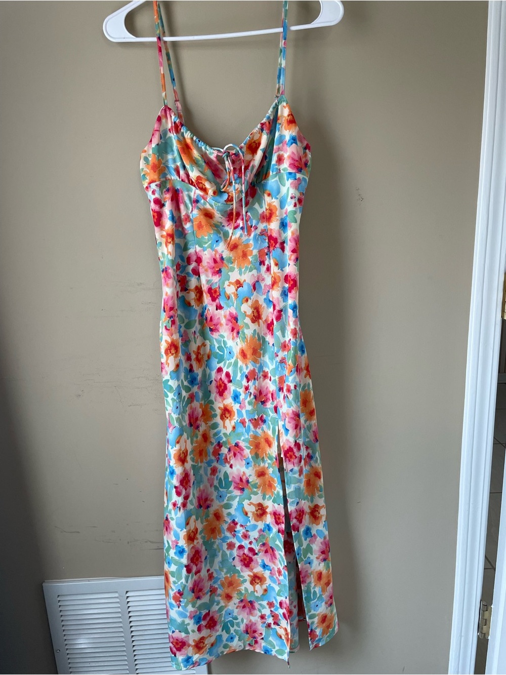 Floral Slip Midi Dress in Multicolor